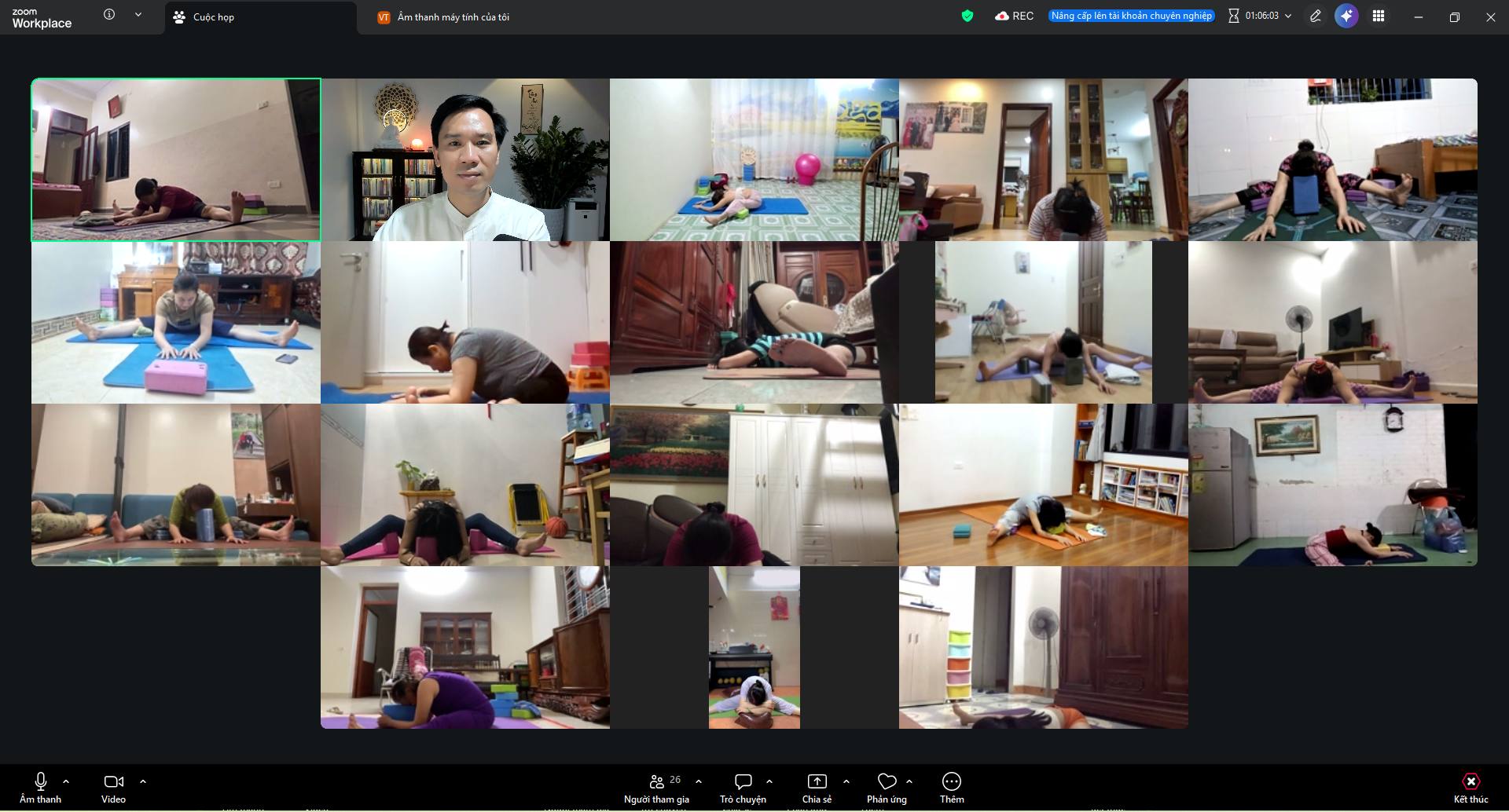 Buổi học Yin Yoga online