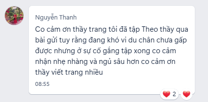 Học viên tập khó nhưng vẫn cảm nhận ngủ sâu hơn