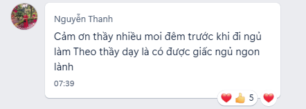 Học viên làm theo trước khi ngủ, có giấc ngủ ngon lành
